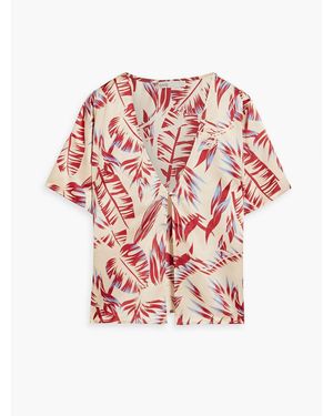 Onia Printed Silk-satin Top - Red