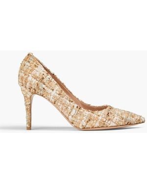 Gianvito Rossi Tweed Court Shoes - Natural