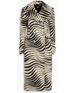 Rabanne Zebra-print Wool And Silk-blend Felt Coat - Multicolour