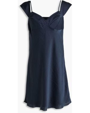 Theory Crepe De Chine Mini Dress - Blue