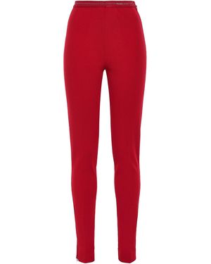 Prada Ribbed-knit Skinny Trousers - Red
