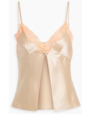 T By Alexander Wang Lace-trimmed Silk-satin Camisole - Natural