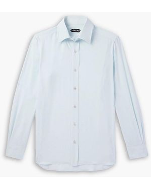 Tom Ford Slim-Fit Silk Crepe De Chine Shirt - Blue