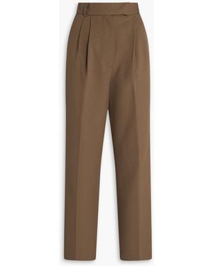 Frankie Shop Hose "bea" mit geradem bein aus twill mit falten - Braun