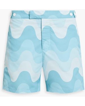 Frescobol Carioca Short-length Printed Swim Shorts - Blue