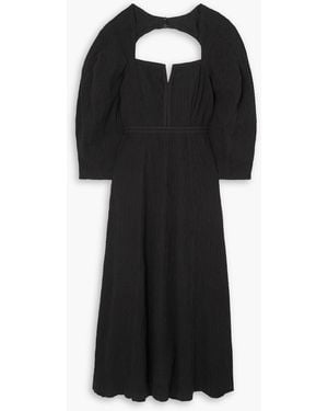 Mara Hoffman Violeta Textured Stretch-cotton Midi Dress - Black