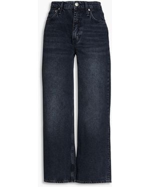 Rag & Bone Andi Cropped Faded High-rise Wide-leg Jeans - Blue