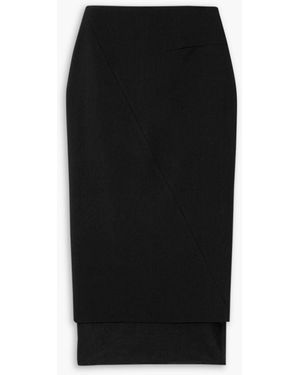 GAUGE81 Sabie Mesh-trimmed Grain De Poudre Midi Skirt - Black