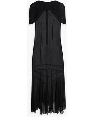Simone Rocha Cape-Effect Silk-Chiffon Maxi Dress - Black