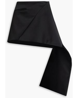 Courreges Draped Satin Mini Skirt - Black