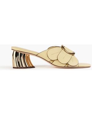 FARM Rio Embellished Leather Mules - Metallic