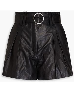 IRO Belted Leather Shorts - Black