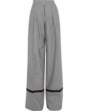 Vionnet Pleated Tweed Wool-Blend Wide Leg Pants - Gray