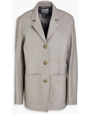 TOTEME Croc-effect Leather Blazer - Grey