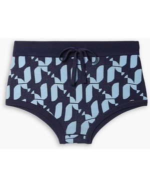 Dodo Bar Or Hoch sitzendes höschen aus jacquard-strick - Blau