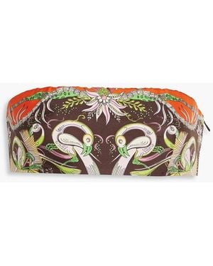 PUCCI Bedrucktes bandeau-oberteil aus seiden-twill - Braun