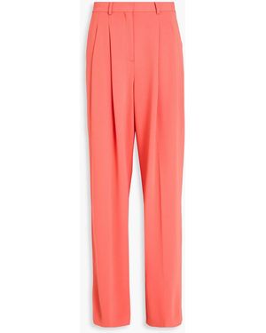 Theory Pleated Crepe Wide-Leg Pants - Red