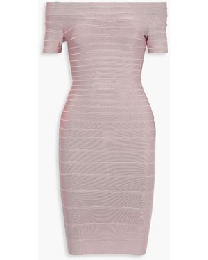 Hervé Léger Carmen Off-the-shoulder Bandage Dress - Pink