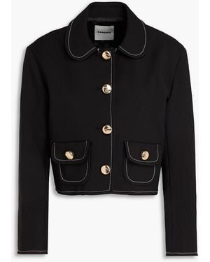 Sandro Cropped Crepe Jacket - Black