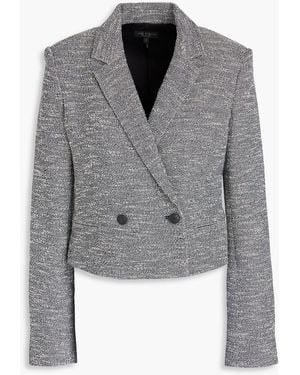 Rag & Bone Josie Cropped Double-breasted Cotton-blend Bouclé-tweed Blazer - Grey