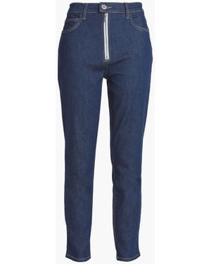 Current/Elliott Zip-detailed High-rise Skinny Jeans - Blue