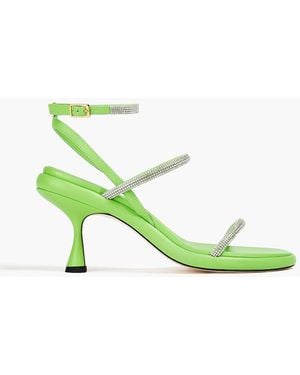 Wandler June Crystal-embellished Leather Sandals - Green