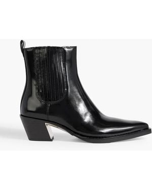 3.1 Phillip Lim Downtown Glossed-Leather Ankle Boots - Black