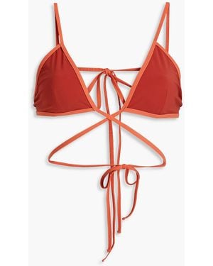 Christopher Esber Looped tie zweifarbiges triangel-bikini-oberteil - Rot