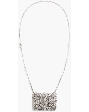 Rabanne 1969 Micro Crystal-Embellished Chainmail Shoulder Bag - White