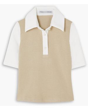 Tolu Coker Zweifarbiges poloshirt aus baumwolle - Weiß