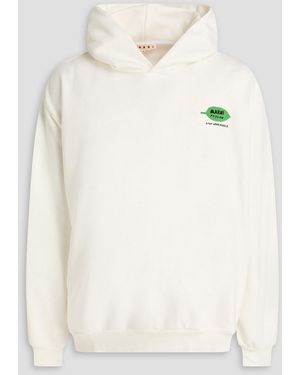 Marni Printed French Cotton-Terry Hoodie - Natural