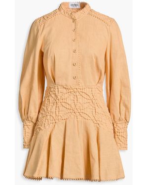 Charo Ruiz Ramie-Blend Cloqué Mini Dress - Orange
