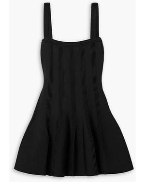 Another Tomorrow Knitted Mini Dress - Black