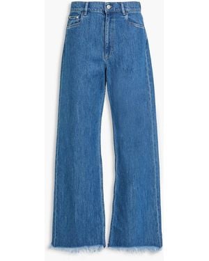 Wandler Magnolia Frayed High-rise Wide-leg Jeans - Blue