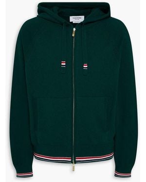 Thom Browne Hoodie aus kaschmir mit reißverschluss - Grün