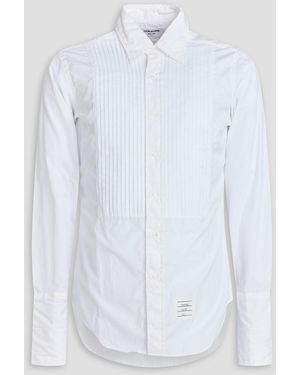 Thom Browne Pleated Cotton-poplin Shirt - White