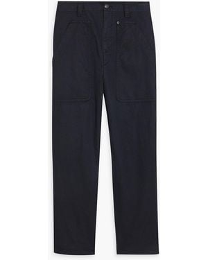 Isabel Marant Perel Cotton And Linen-blend Trousers - Blue