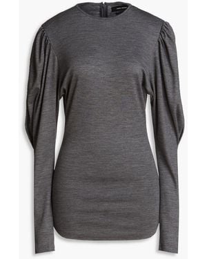 Isabel Marant Gathered Wool-jersey Top - Black