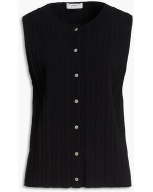 Vince Ribbed Cotton-blend Vest - Black