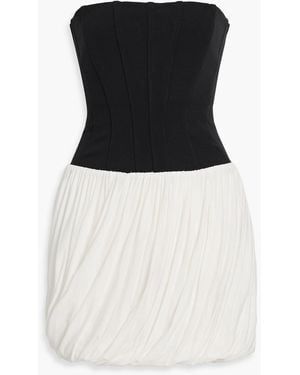Jonathan Simkhai Josie Strapless Two-Tone Stretch-Jersey And Ponte Mini Dress - Black