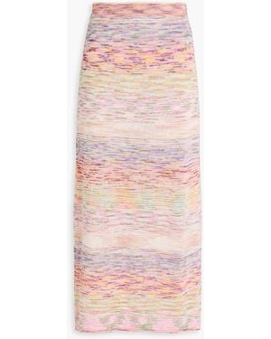 Zimmermann Marled Cotton-Blend Midi Skirt - Pink