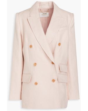 Zimmermann Double-breasted Linen Blazer - Pink