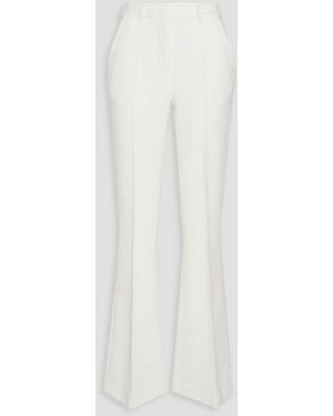 Rebecca Vallance Claire Bouclé-tweed Flared Pants - White