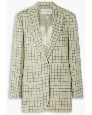 Dries Van Noten Checked Crepe Blazer - Green