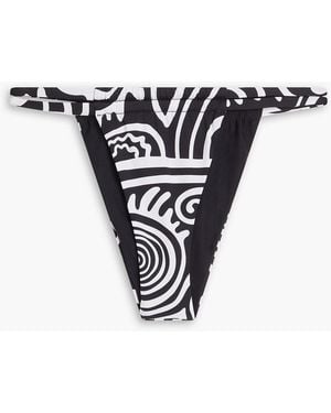 Mara Hoffman Coco bedrucktes bikini-höschen - Schwarz