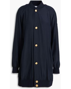 FRAME Silk-Satin Bomber Jacket - Blue