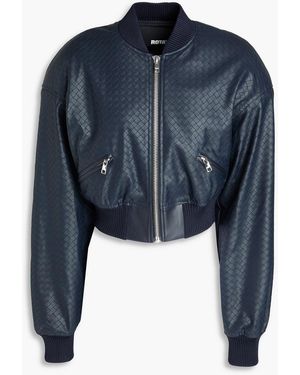 ROTATE BIRGER CHRISTENSEN Cropped Bomber Jacket - Blue