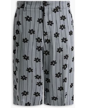 Marni Floral-jacquard Shorts - Grey