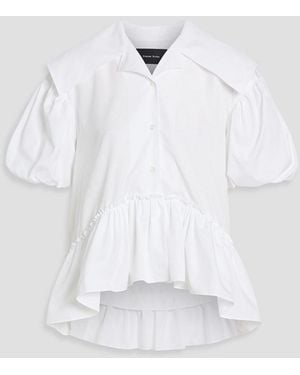 Simone Rocha Ruffled Cotton-Poplin Blouse - White
