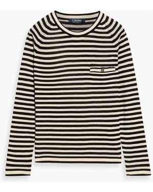 Max Mara Canti Striped Linen Sweater - Black
